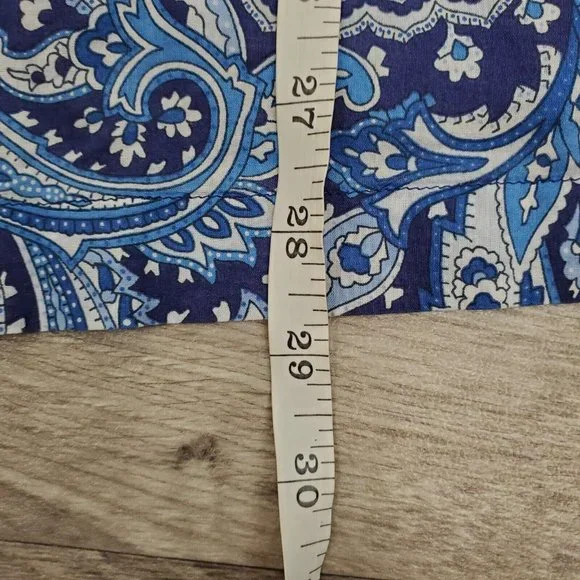 Lauren Ralph Lauren Womens Shirt 1XL Paisley Blue Long Sleeve Button Down Cotton - Picture 9 of 9